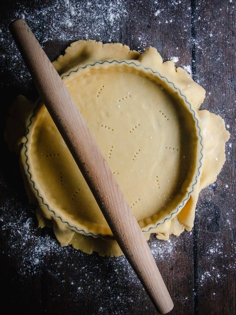 savoury tart shell ready for blind baking