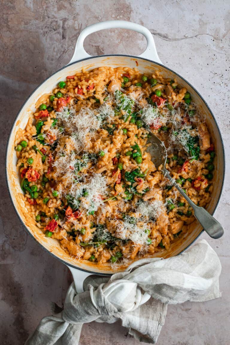 Creamy Chicken and Chorizo Risotto The Irishman's Wife I Seasonal