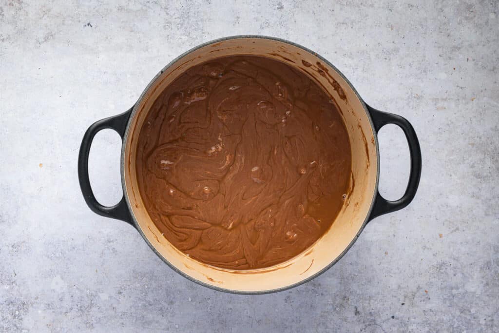 Mars Bars and butter melted and mixed together.