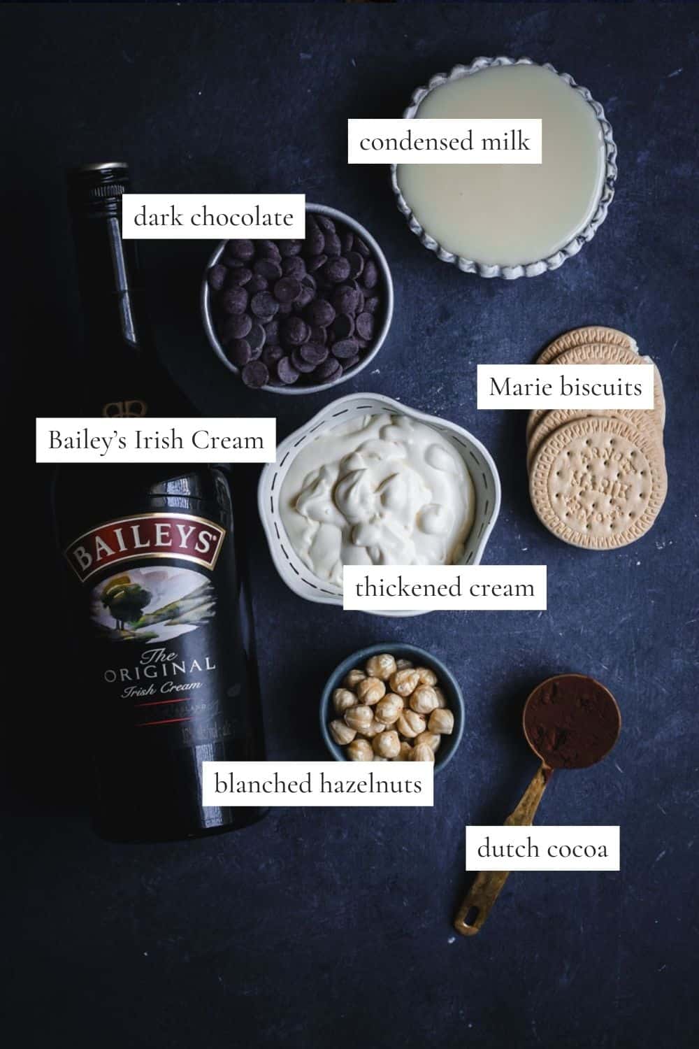 All the ingredients you need to make Bailey's Irish Truffles
