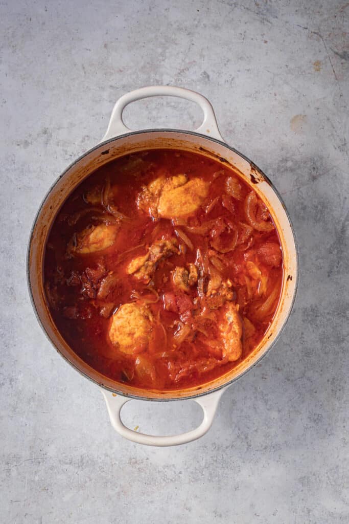 The Duct oven pulled chicken after it's been in the oven for an hour.