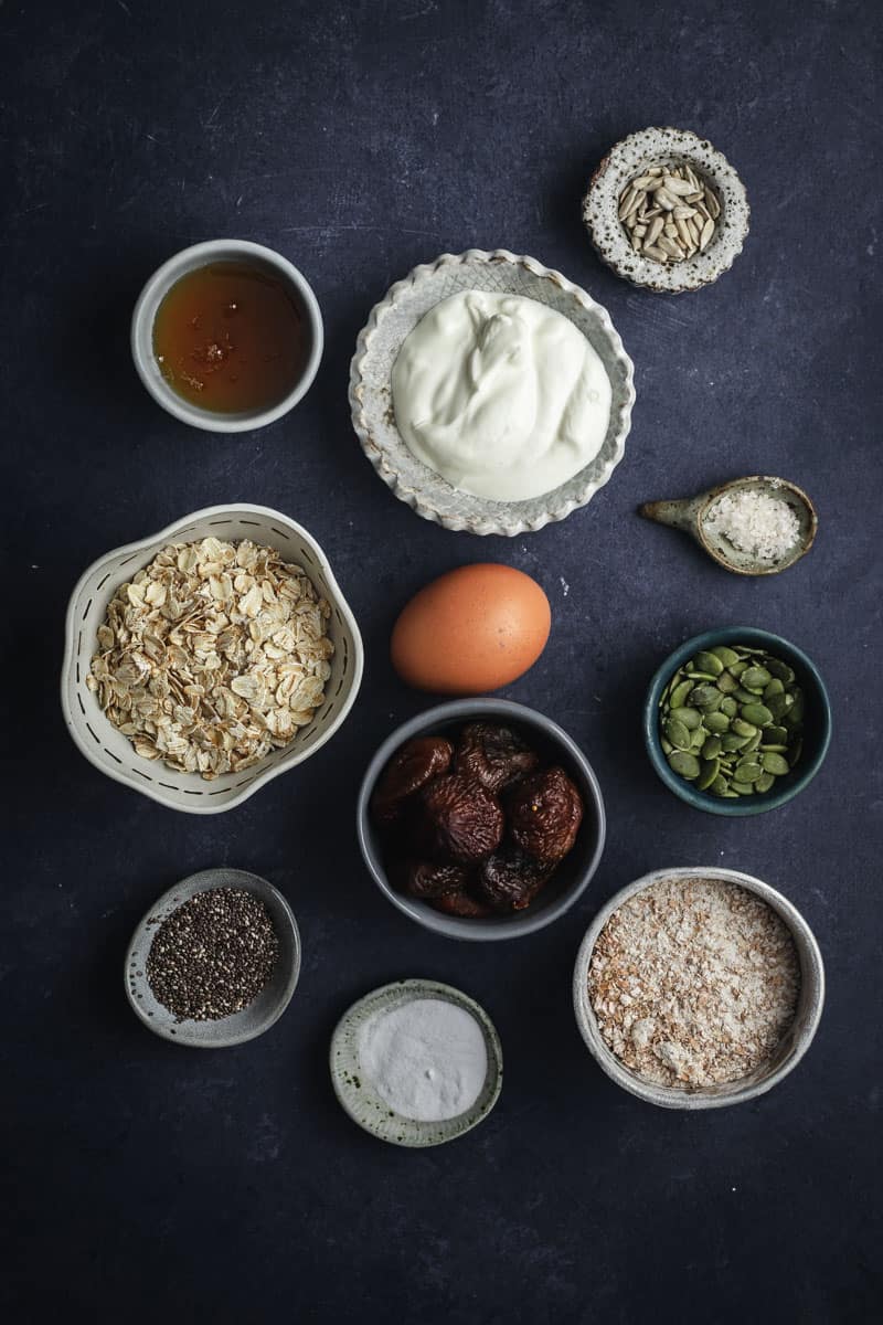 All the ingredients you need to make a loaf of Porridge bread.