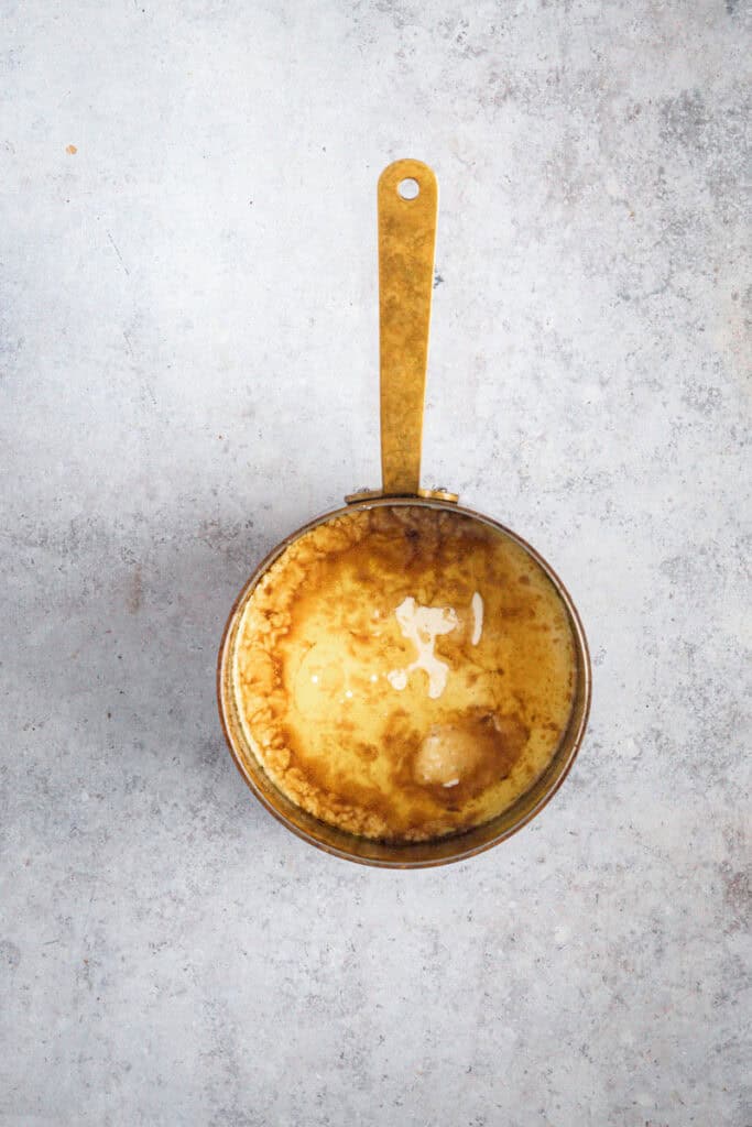 Cream, vanilla and sea salt has been added to the pot.