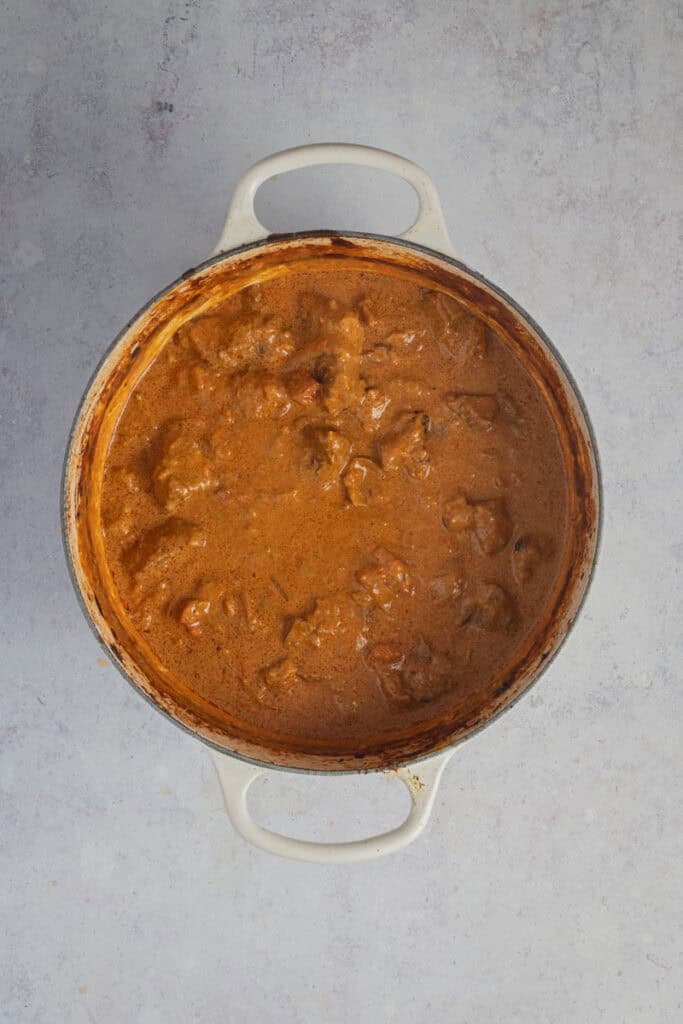 The slow-cooked beef curry.