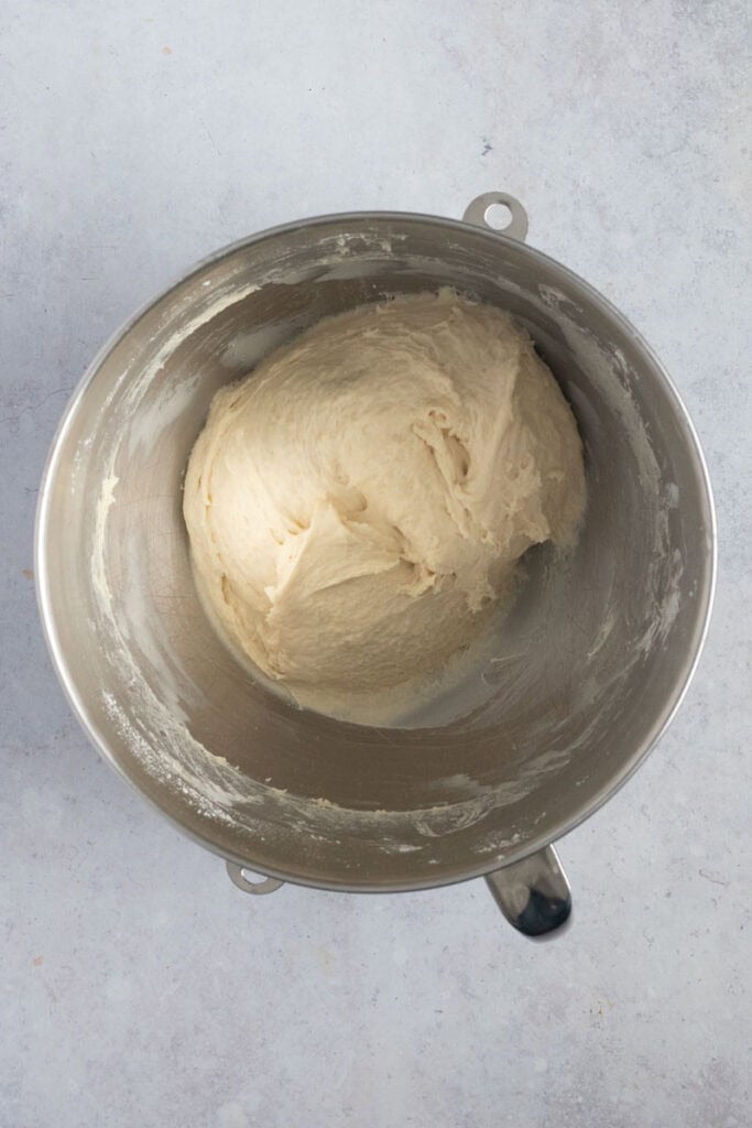 The bread dough after kneading and all the ingredients combines.