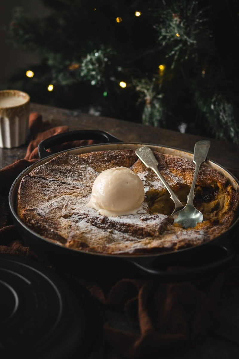 Festive Brioche Bread and Butter Pudding with Mincemeat