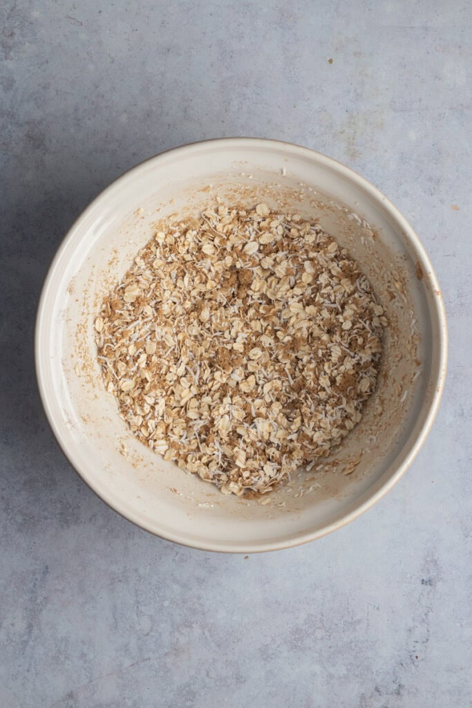 The dry crumble ingredients.